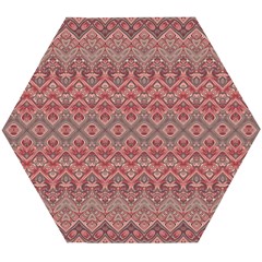 Boho Rustic Pink Wooden Puzzle Hexagon by SpinnyChairDesigns