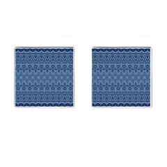 Boho Denim Blue Cufflinks (square) by SpinnyChairDesigns