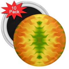 Lemon Lime Tie Dye 3  Magnets (10 Pack)  by SpinnyChairDesigns