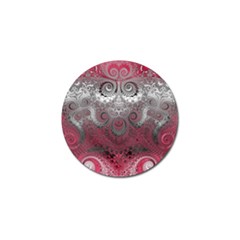 Black Pink Spirals And Swirls Golf Ball Marker (4 Pack) by SpinnyChairDesigns