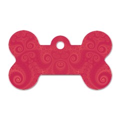 Blush Pink Octopus Swirls Dog Tag Bone (two Sides) by SpinnyChairDesigns