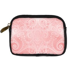 Pretty Pink Spirals Digital Camera Leather Case
