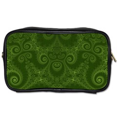 Forest Green Spirals Toiletries Bag (one Side) by SpinnyChairDesigns