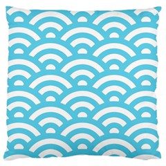 Waves Large Flano Cushion Case (one Side) by Sobalvarro