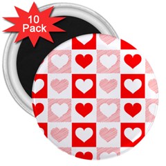 Hearts  3  Magnets (10 Pack)  by Sobalvarro