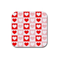 Hearts  Rubber Square Coaster (4 Pack)  by Sobalvarro