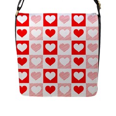 Hearts  Flap Closure Messenger Bag (l) by Sobalvarro