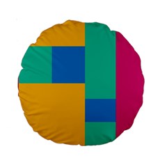 Squares  Standard 15  Premium Round Cushions by Sobalvarro
