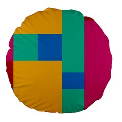 Squares  Large 18  Premium Flano Round Cushions by Sobalvarro