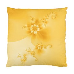 Saffron Yellow Floral Print Standard Cushion Case (one Side) by SpinnyChairDesigns