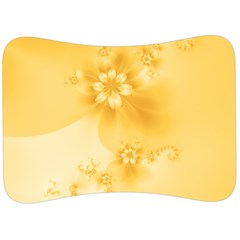 Saffron Yellow Floral Print Velour Seat Head Rest Cushion by SpinnyChairDesigns
