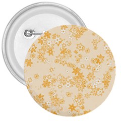 Yellow Flowers Floral Print 3  Buttons by SpinnyChairDesigns