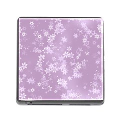 Lavender And White Flowers Memory Card Reader (square 5 Slot) by SpinnyChairDesigns