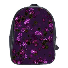 Purple Flowers School Bag (large) by SpinnyChairDesigns