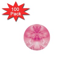 Pink Floral Pattern 1  Mini Buttons (100 Pack)  by SpinnyChairDesigns