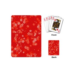 Red And White Flowers Playing Cards Single Design (mini) by SpinnyChairDesigns