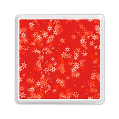 Red And White Flowers Memory Card Reader (square) by SpinnyChairDesigns