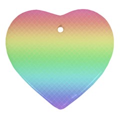 Pastel Rainbow Diamond Pattern Ornament (heart) by SpinnyChairDesigns
