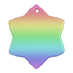 Pastel Rainbow Diamond Pattern Ornament (snowflake) by SpinnyChairDesigns