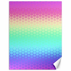 Rainbow Floral Ombre Print Canvas 12  X 16  by SpinnyChairDesigns
