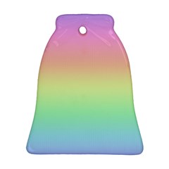 Pastel Rainbow Ombre Bell Ornament (two Sides) by SpinnyChairDesigns