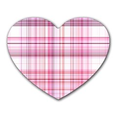 Pink Madras Plaid Heart Mousepads by SpinnyChairDesigns
