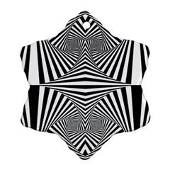 Black And White Stripes Ornament (snowflake) by SpinnyChairDesigns