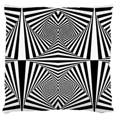 Black And White Stripes Large Flano Cushion Case (two Sides) by SpinnyChairDesigns