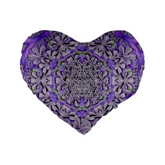 Floral Wreaths In The Beautiful Nature Mandala Standard 16  Premium Flano Heart Shape Cushions by pepitasart