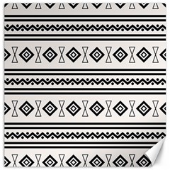 Black And White Aztec Canvas 12  X 12  by tmsartbazaar