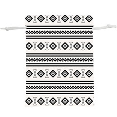Black And White Aztec  Lightweight Drawstring Pouch (xl) by tmsartbazaar
