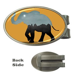 Illustrations Sketch Elephant Wallpaper Money Clips (oval)  by HermanTelo