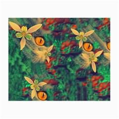 Illustrations Color Cat Flower Abstract Textures Orange Small Glasses Cloth (2 Sides)