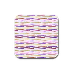 Cartoon Style Snake Drawing Motif Pattern Print Rubber Square Coaster (4 Pack)  by dflcprintsclothing