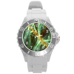 Abstract Illusion Round Plastic Sport Watch (L)