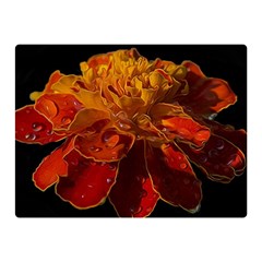 Marigold On Black Double Sided Flano Blanket (mini)  by MichaelMoriartyPhotography