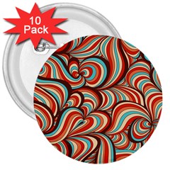 Psychedelic Swirls 3  Buttons (10 Pack) 