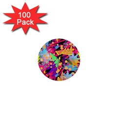 Psychedelic Geometry 1  Mini Buttons (100 Pack)  by Filthyphil