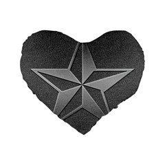 Star Grey Standard 16  Premium Flano Heart Shape Cushions