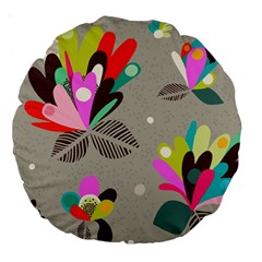 Scandinavian Flower Shower Large 18  Premium Round Cushions by andStretch