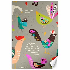 Scandinavian Birds Feather Weather Canvas 12  X 18  by andStretch