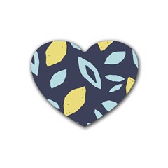 Laser Lemon Navy Rubber Coaster (heart)  by andStretch