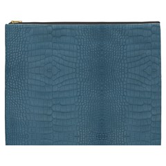 Turquoise Alligator Skin Cosmetic Bag (xxxl) by LoolyElzayat