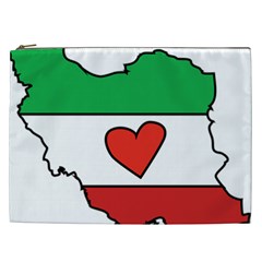 Heart Flag Map Of Iran  Cosmetic Bag (xxl) by abbeyz71