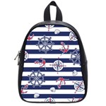 Seamless-marine-pattern School Bag (Small)