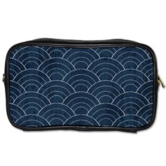 Blue Sashiko Pattern Toiletries Bag (one Side) by goljakoff