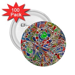 Pop Art - Spirals World 1 2 25  Buttons (100 Pack) 