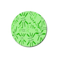 Electric Lime Rubber Round Coaster (4 Pack)  by Janetaudreywilson