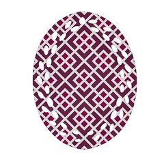 Two Tone Lattice Pattern Purple Ornament (oval Filigree) by kellehco