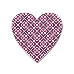 Two Tone Lattice Pattern Purple Heart Magnet